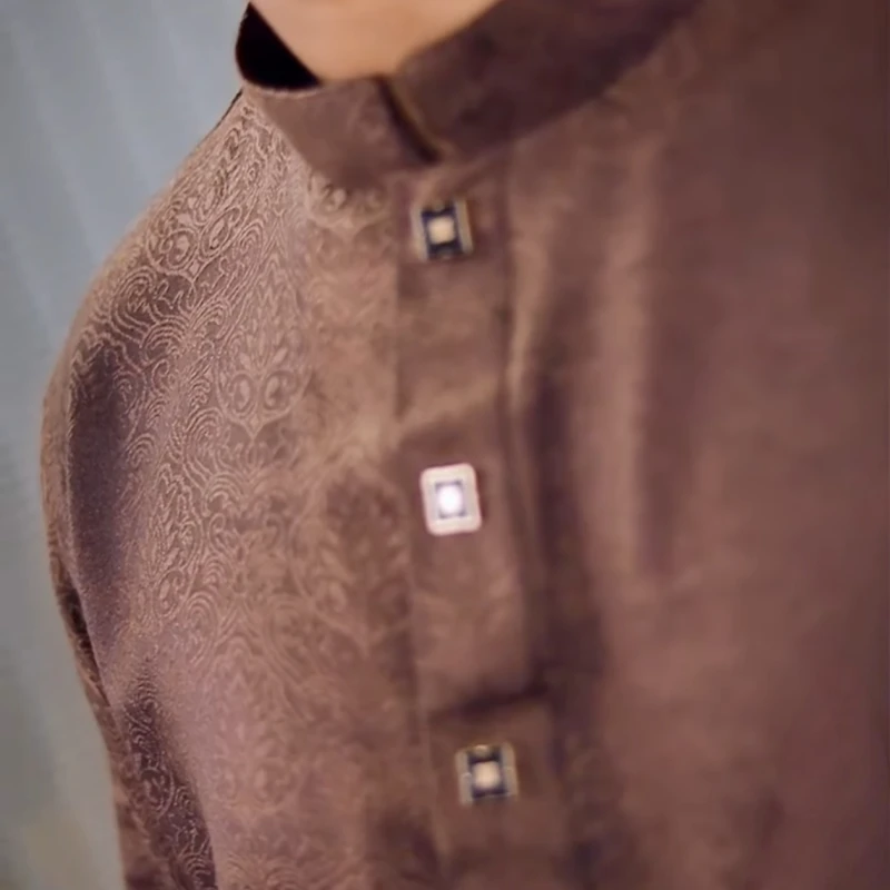 Rich Chocolate Jacquard Panjabi
