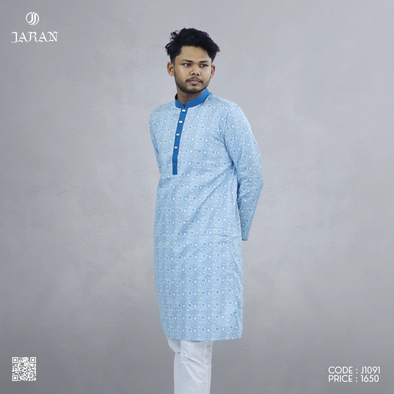 Blue Geometric Panjabi – J1091