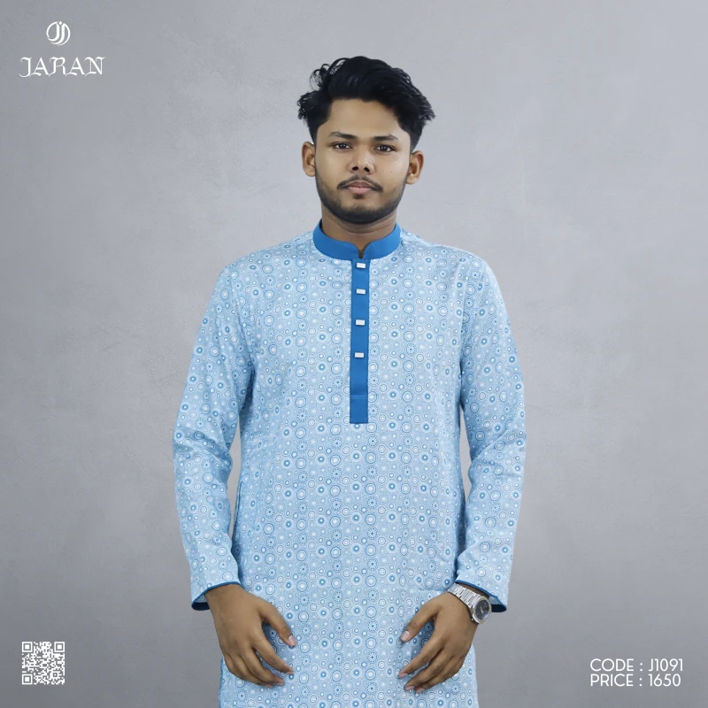 Blue Geometric Panjabi – J1091