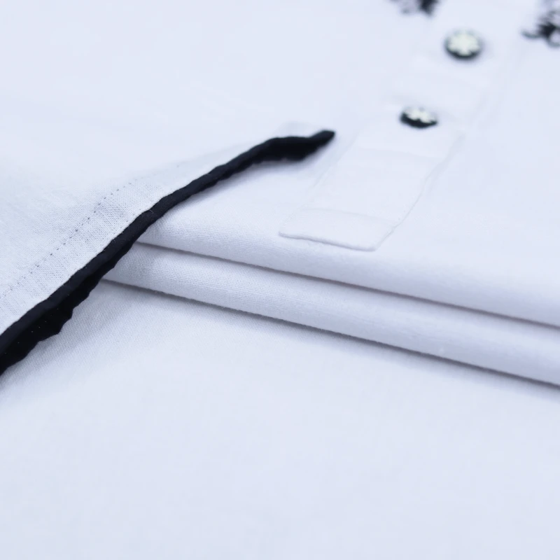 White and Black Patterned Embroidered Panjabi – J402