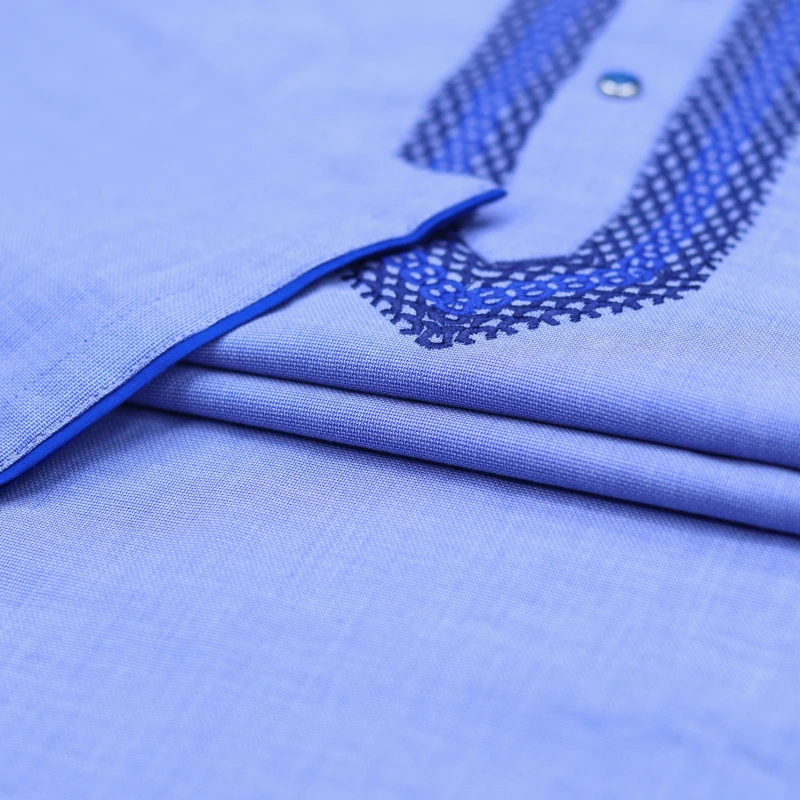 Light Blue Panjabi with Blue Embroidery – J3550