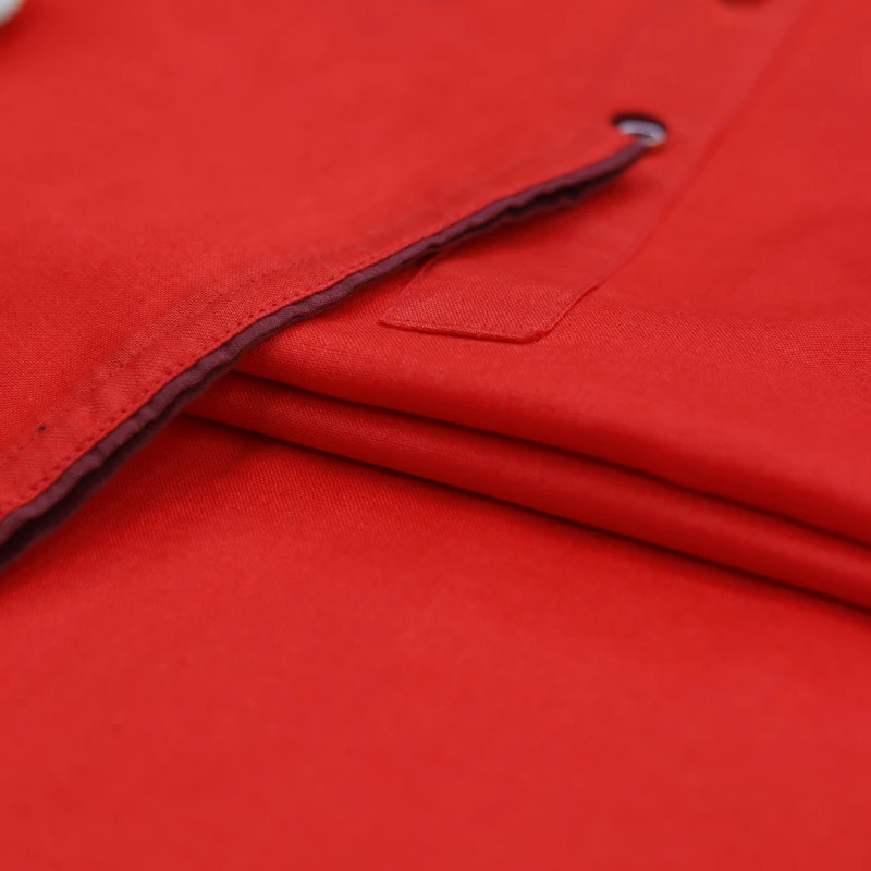 Flame Red Panjabi with Bold Black Embroidery – J3070B