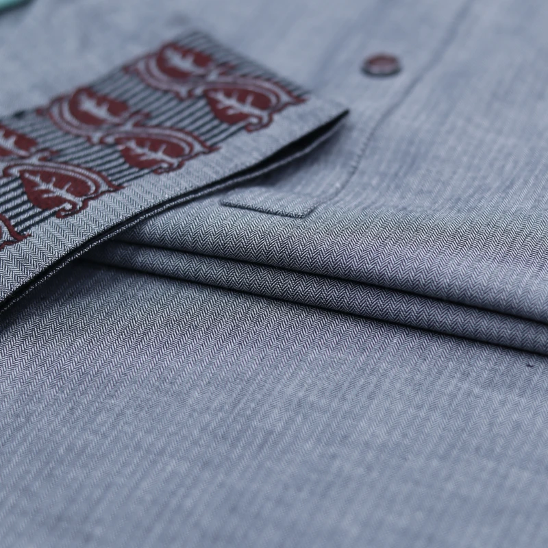 Steel Grey Embroidered Panjabi – J345