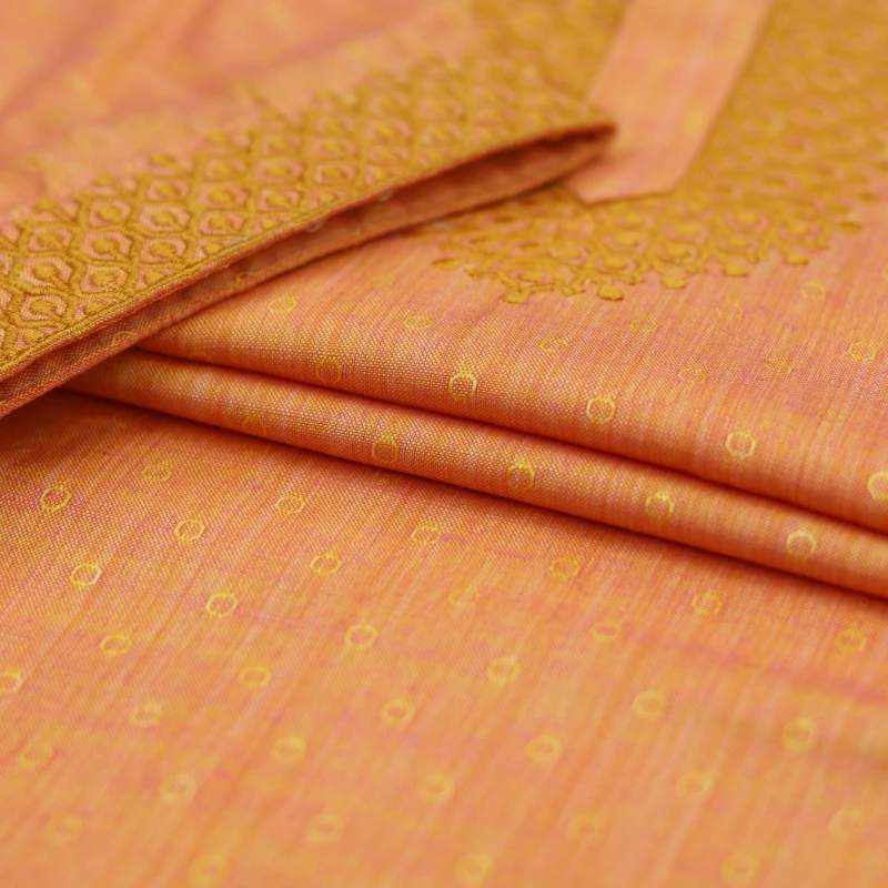 Bright Orange Jacquard Panjabi – Code 002