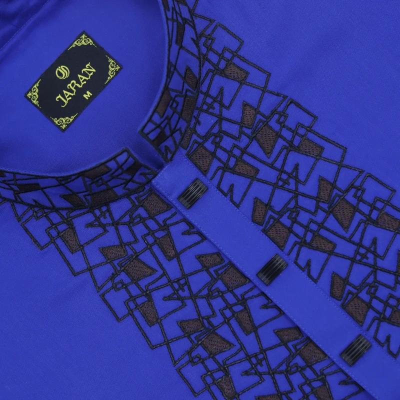 Royal Blue Panjabi with Black Embroidery – J338C