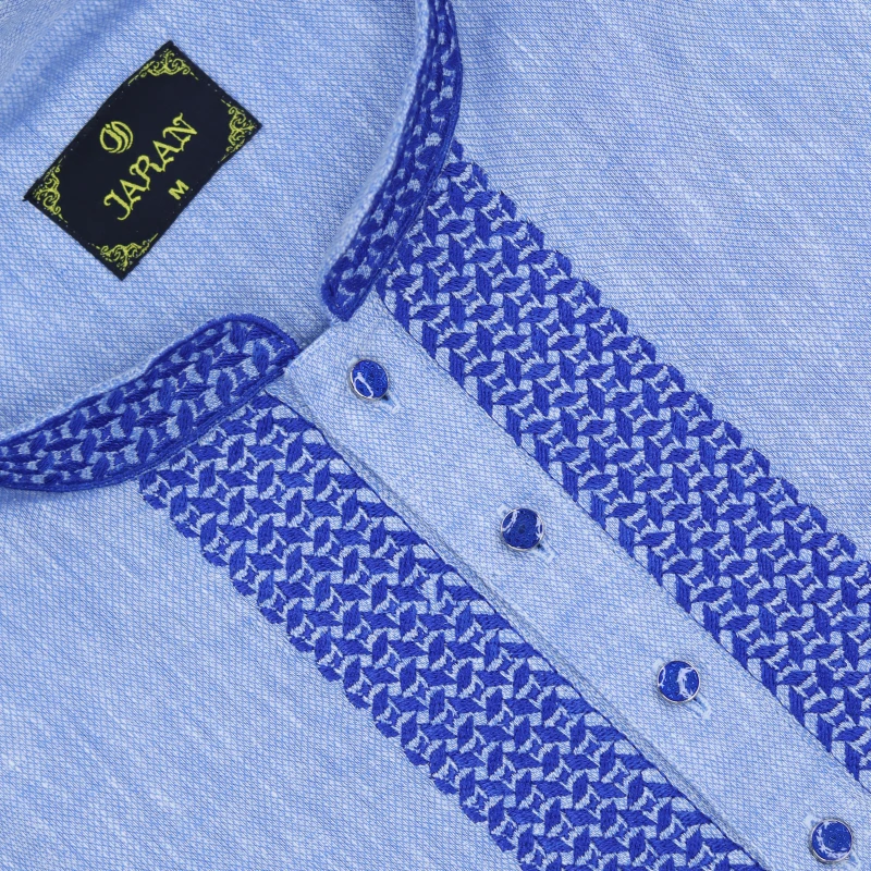 Classic Sky Blue Embroidered Panjabi – J420A