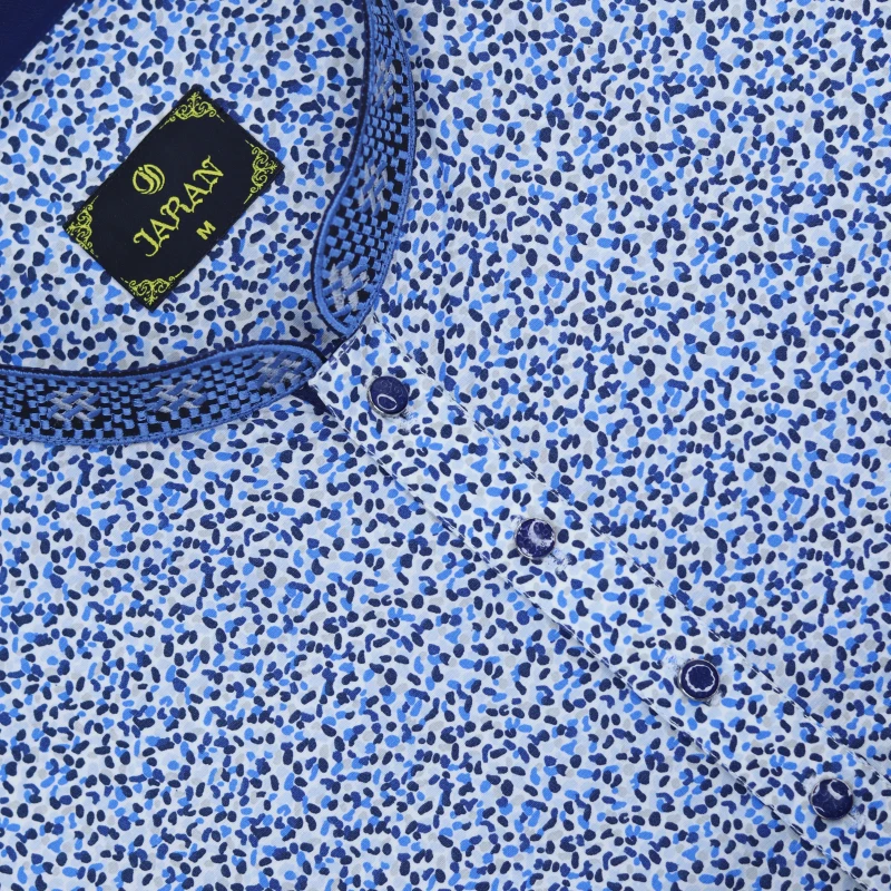 Blue Printed Casual Panjabi – J229