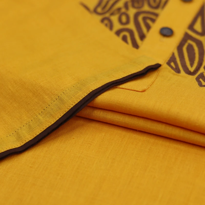 Sunlit Yellow Panjabi with Artistic Embroidery – J387