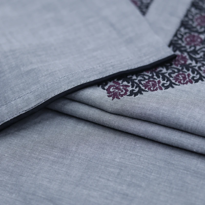 Light Grey Panjabi with Detailed Embroidered Placket – J468