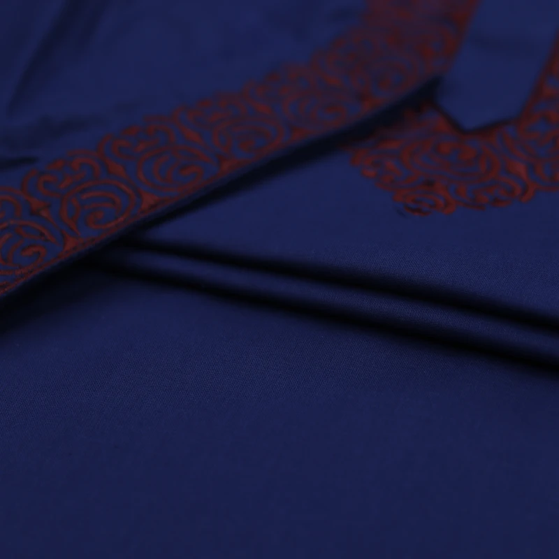 Royal Blue Panjabi with Maroon Embroidery – J476A