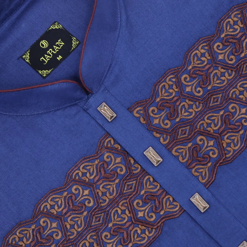 Royal Blue Chest Embroidered Panjabi – J485B