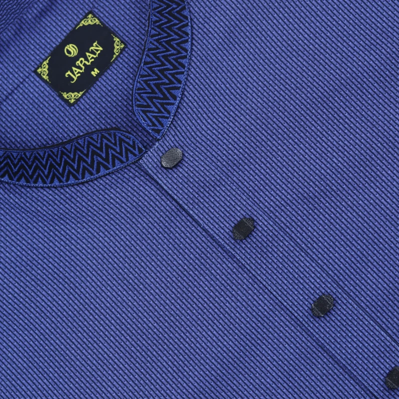 Royal Blue Panjabi with Textured Detailing – J424
