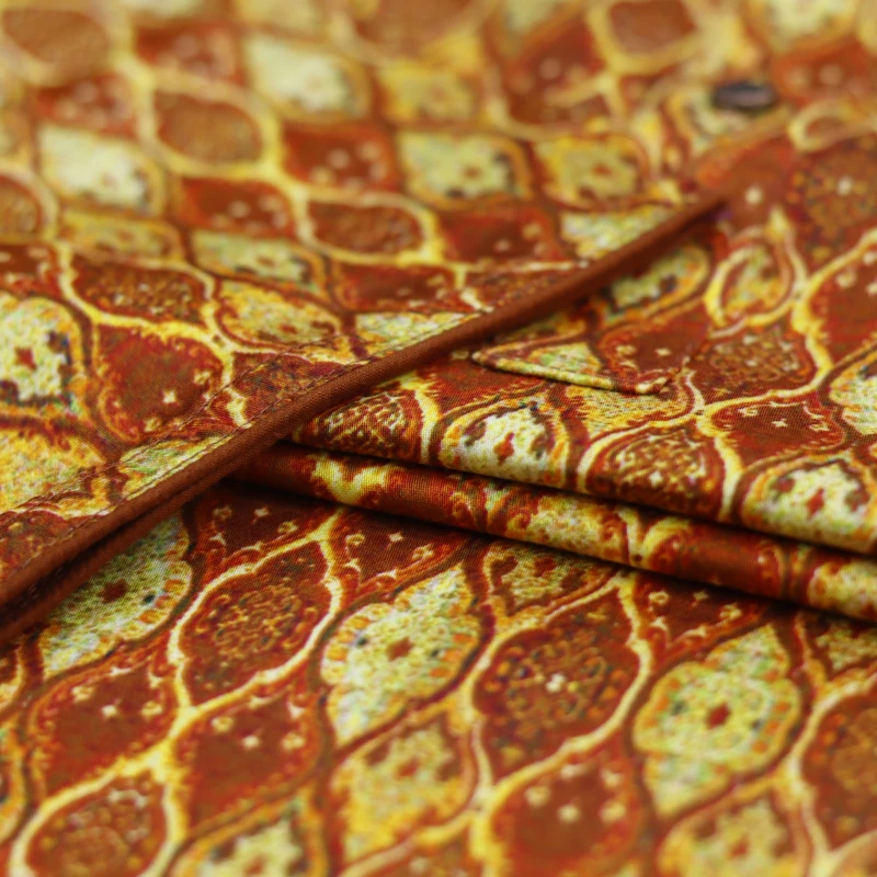 Festive Mustard & Maroon Printed Panjabi – J1062