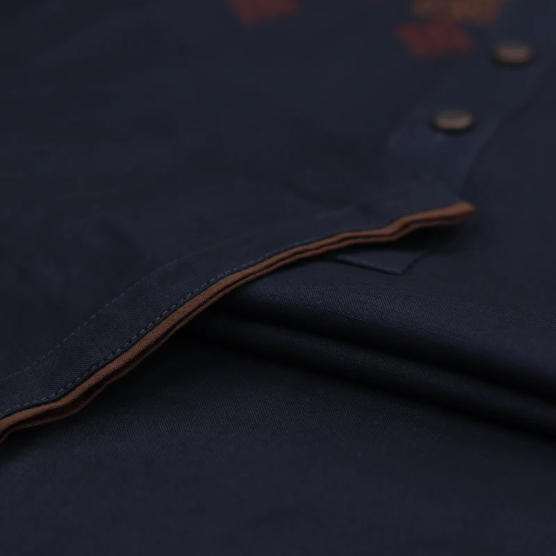Charcoal Black Panjabi with Tribal Chest Embroidery – J3540A