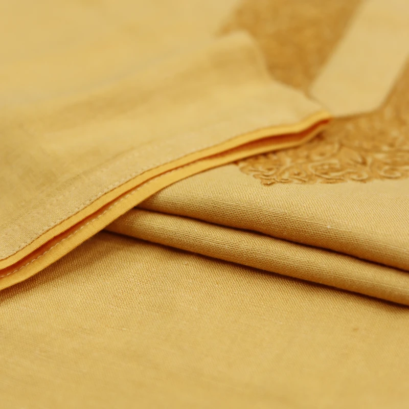 Mustard Yellow Panjabi with Matching Embroidery – J1630A